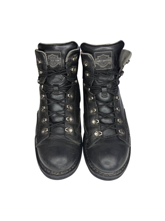 Harley-Davidson Black Leather side zip Ride Riding ankle Boot Men\'s sz10 main image 9